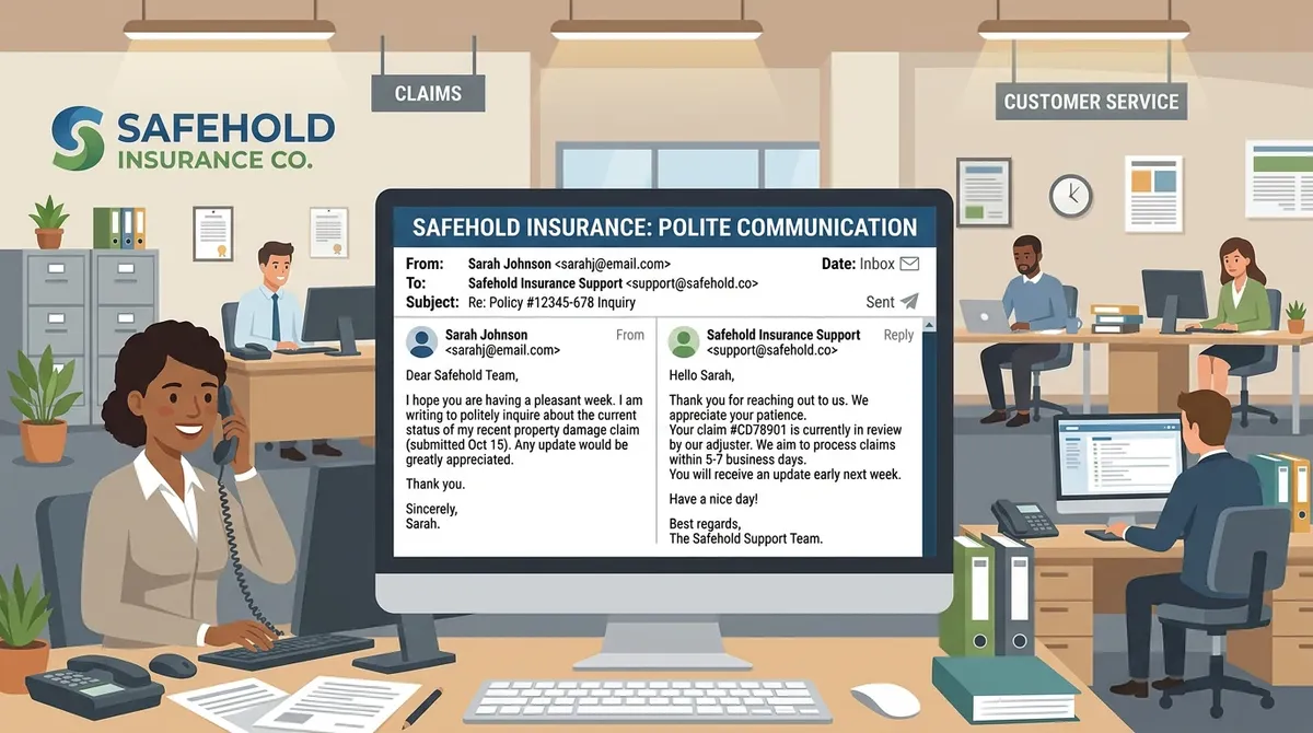 Korespondencja z ubezpieczycielem w tonie neutralnym